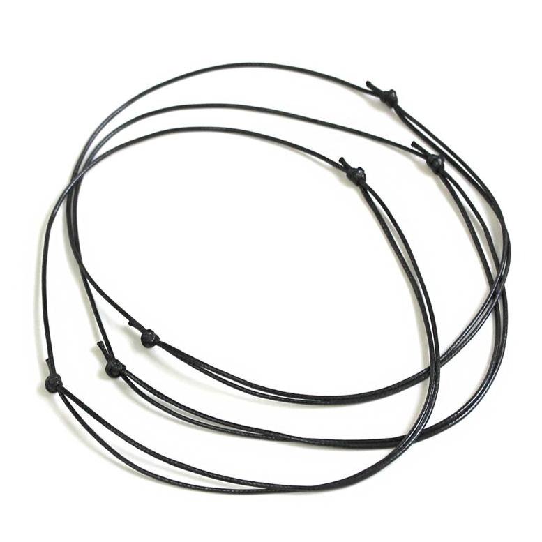 Colliers de cordon de cire réglables noirs 15" - 2,5 mm - 20 colliers - N345
