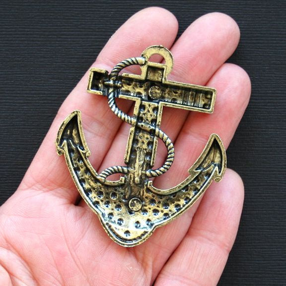 2 Anchor Antique Bronze Tone Charms - BC645