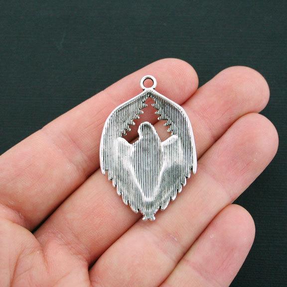 2 breloques argentées antiques d'ange - SC2316