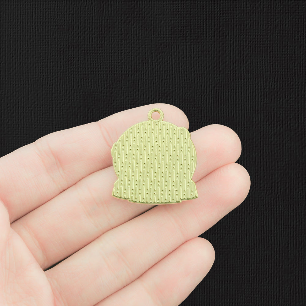 2 Astronaut Gold Tone Enamel Charms - E1378