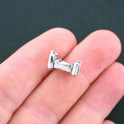 2 lits breloques ton argent antique 3D - SC4648