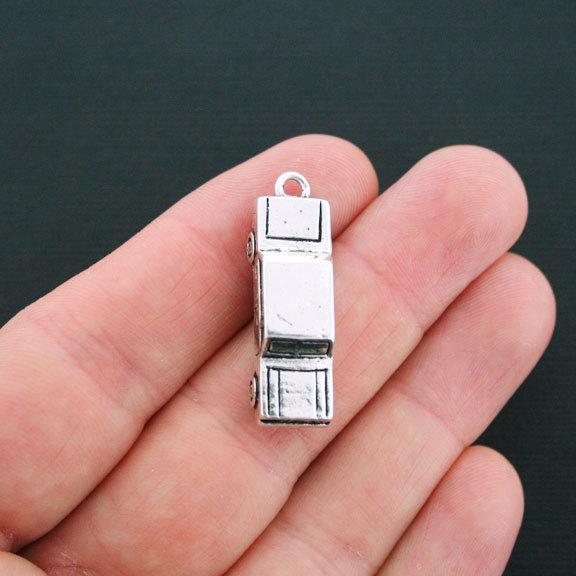 2 Car Antique Silver Tone Charms 3D - SC594