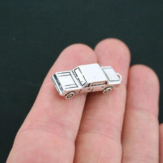 2 Car Antique Silver Tone Charms 3D - SC594