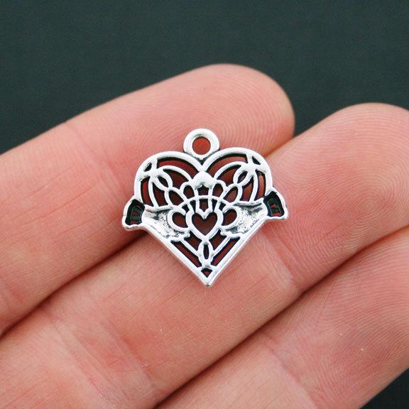 2 charmes de ton argent antique coeur celtique - SC5216