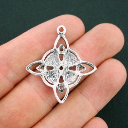 2 Celtic Knot Antique Silver Tone Charms  - SC5626