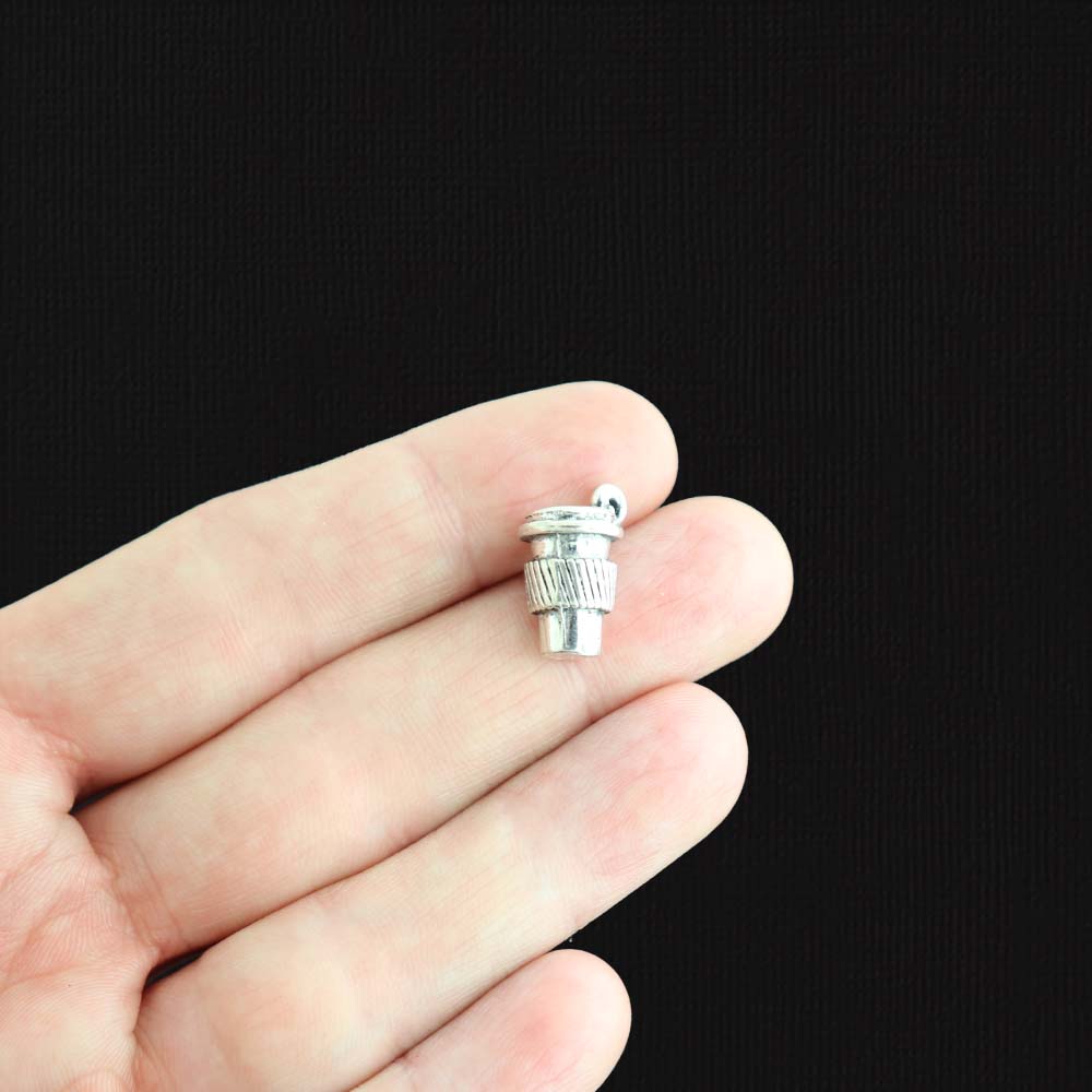 2 Coffee Cup Antique Silver Charms 3D - SC1169