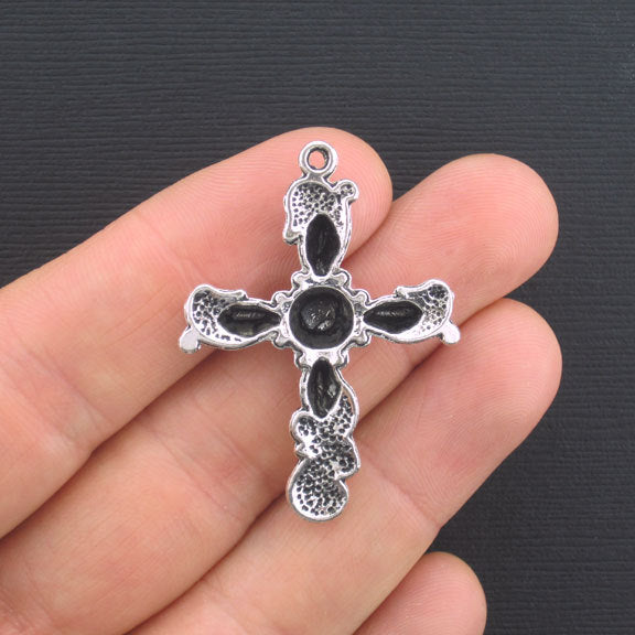 2 breloques de ton argent antique croix - SC3404