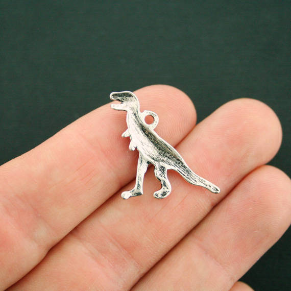 2 breloques de ton argent antique de dinosaure - SC7303