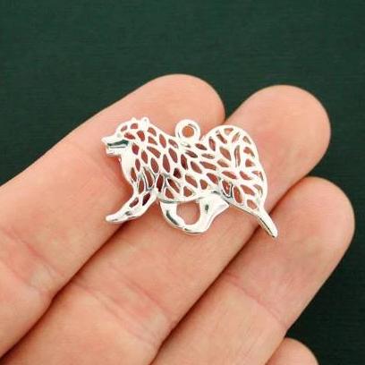 2 Dog Silver Tone Charms - SC6939