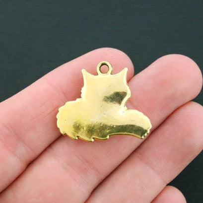 2 Fox Antique Gold Tone Charms - GC456