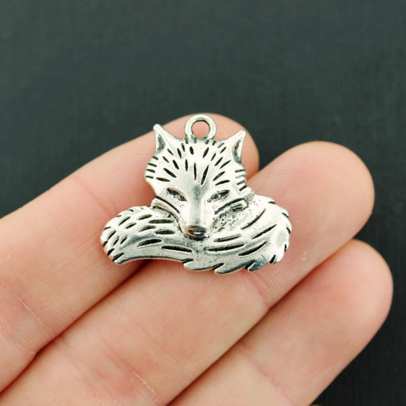 2 Fox Antique Silver Tone Charms - SC4051