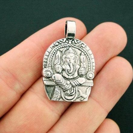 2 breloques argentées antiques Ganesha - SC6245
