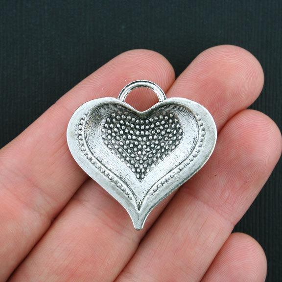 2 charmes de ton argent antique coeur - SC574