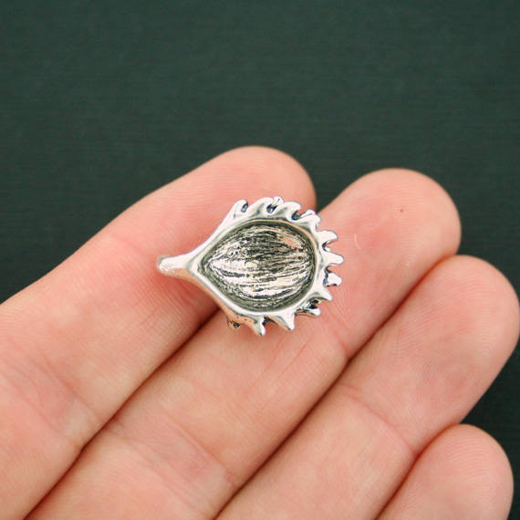 2 Charms Hérisson Argenté Antique 3D - SC7350