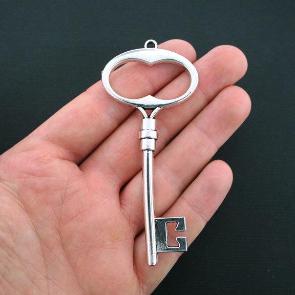 2 breloques argentées antiques clés - SC4474