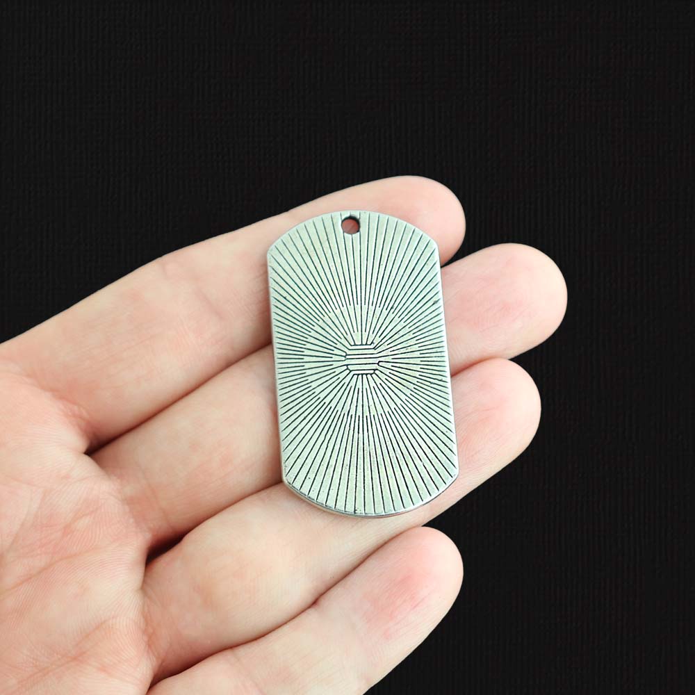 2 Loved More Than You Know Dog Tag Antique Silver Tone Charms - SC2003