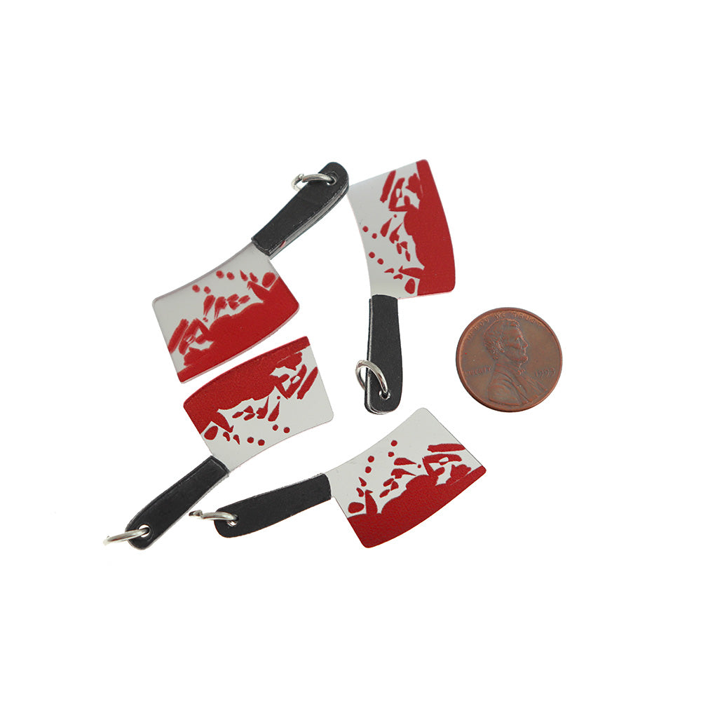 2 Meat Cleaver Acrylic Charms 2 Sided - K569