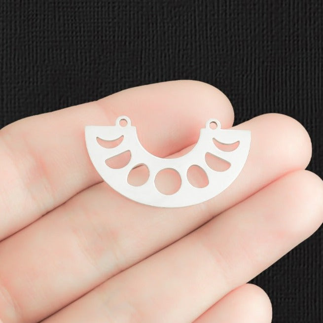 Connecteur 2 Phases de Lune Breloques en Acier Inoxydable 2 Faces - SSP416