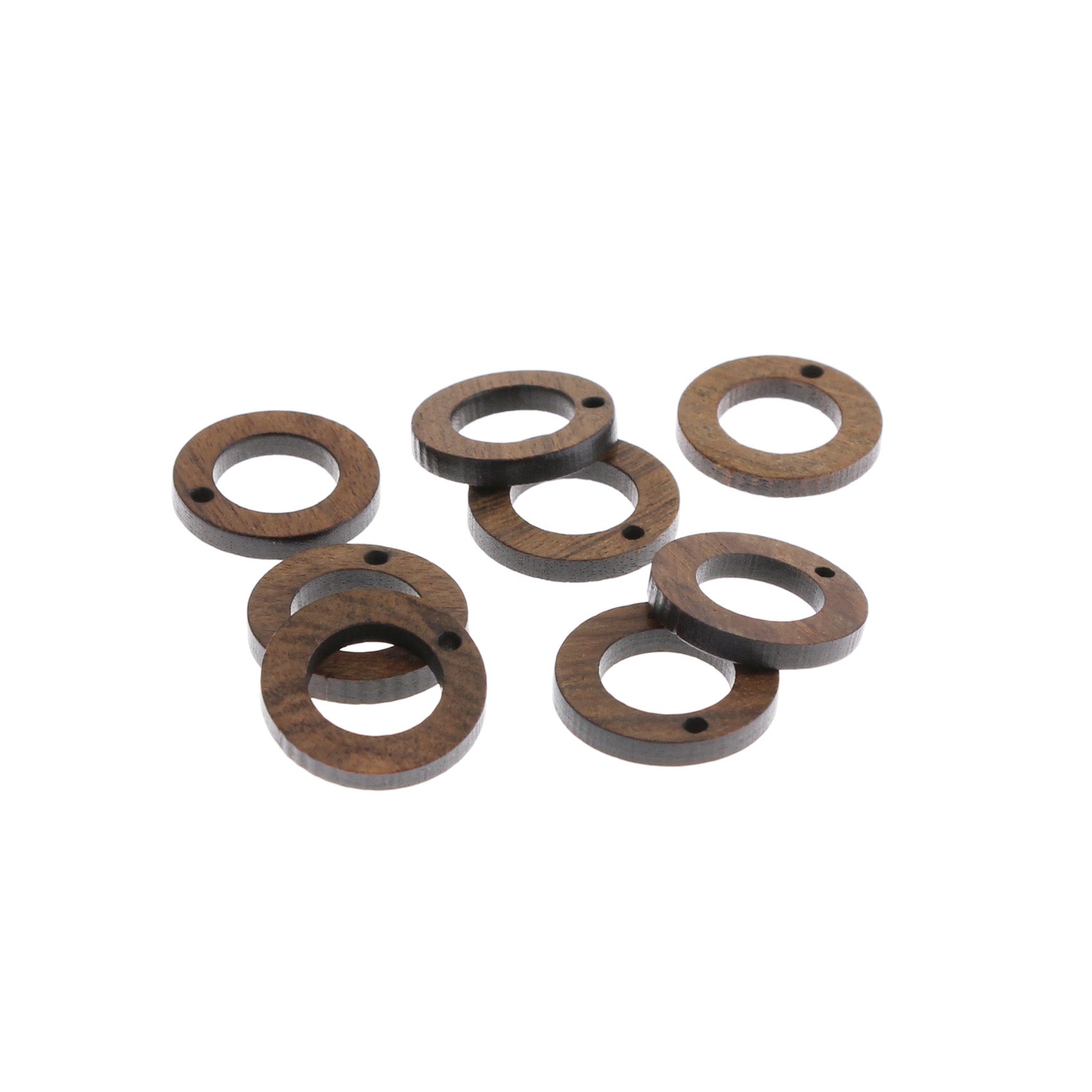 2 Open Round Natural Wood Charms 18mm - WP234