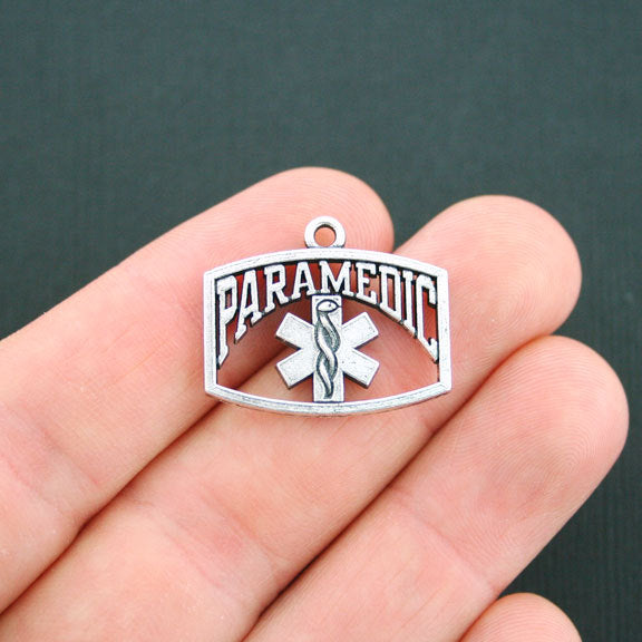 2 Paramedic Antique Silver Tone Charms - SC4930