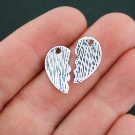 2 Partners in Crime Antique Silver Tone Charms - SC1296