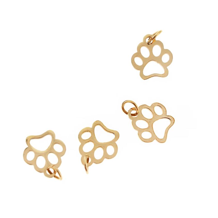 2 Paw Print Stainless Steel Charms - Choose Your Tone!