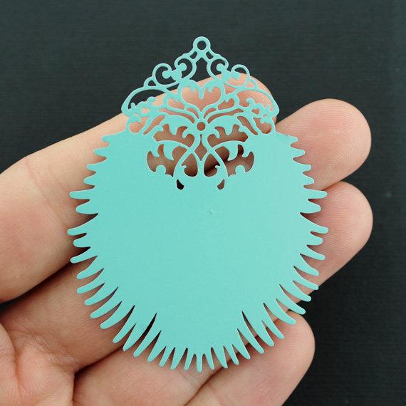 2 breloques en émail arc-en-ciel plume de paon - E080