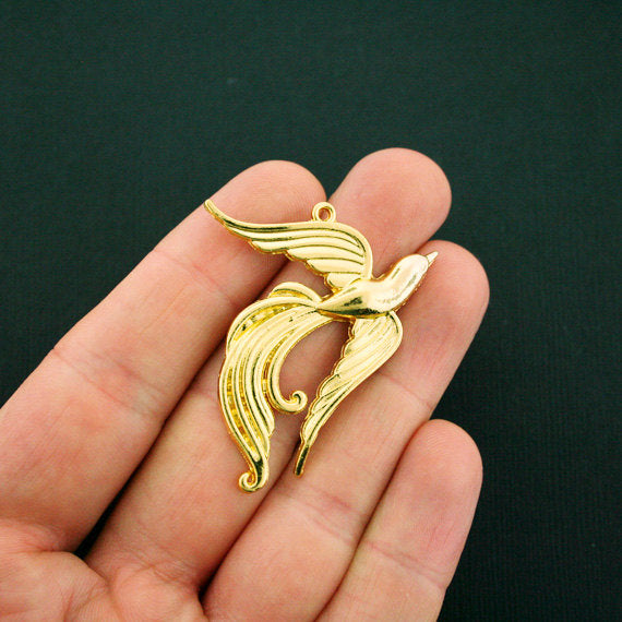 2 breloques dorées antiques Phoenix - GC891