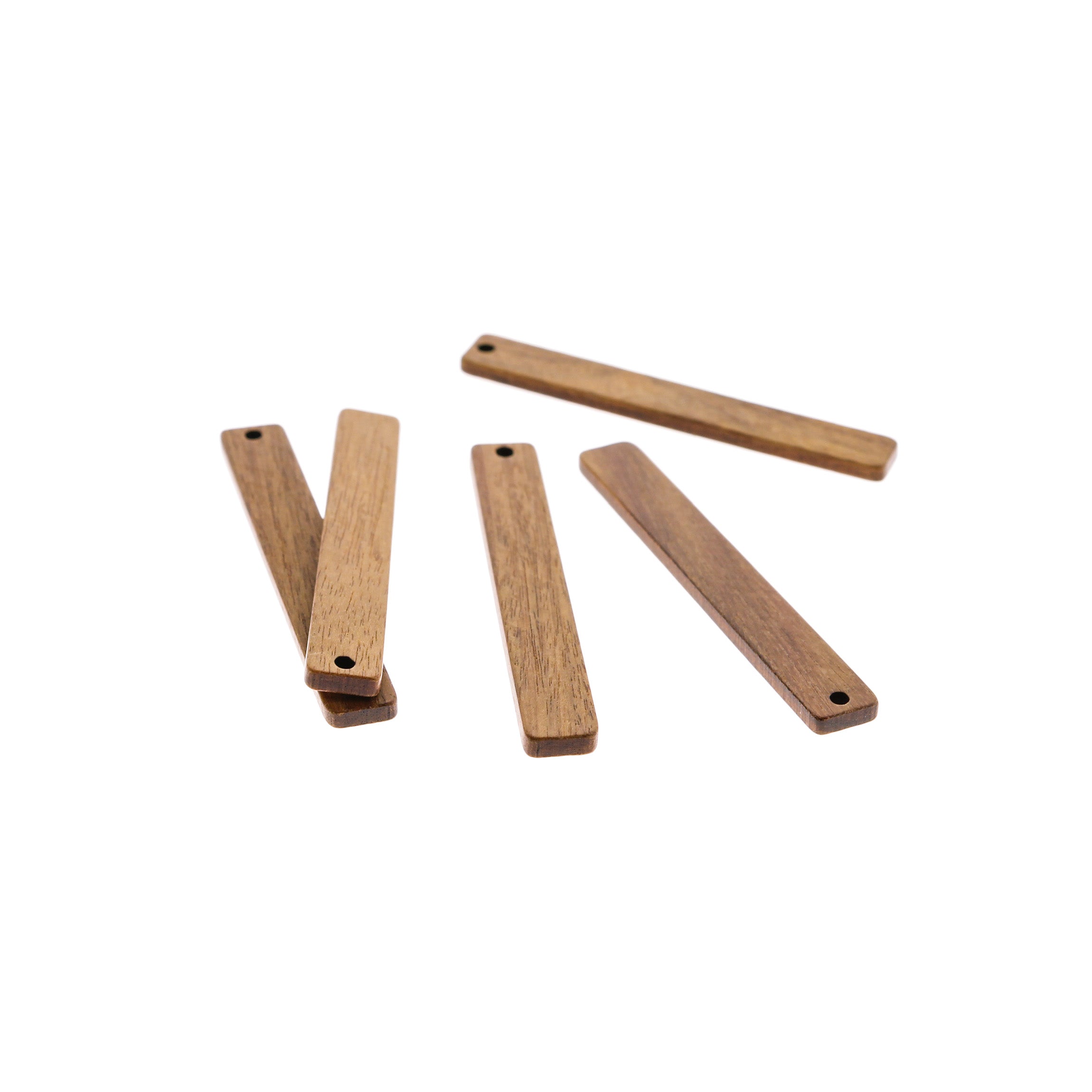 2 breloques rectangulaires en bois naturel - WP356