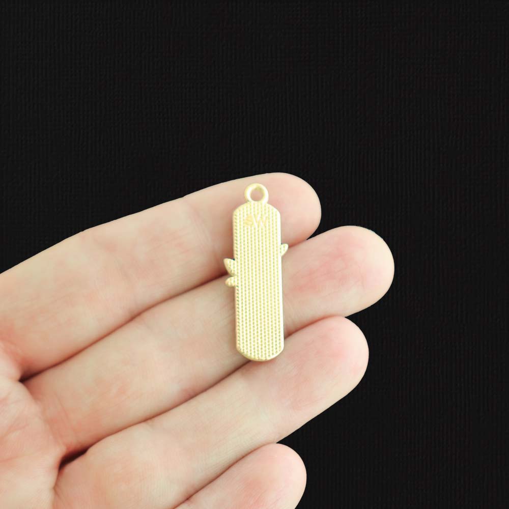 2 Rose Gold Tone Enamel Charms - E449