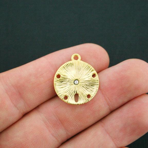 2 Sand Dollar Gold Tone Charms - GC583