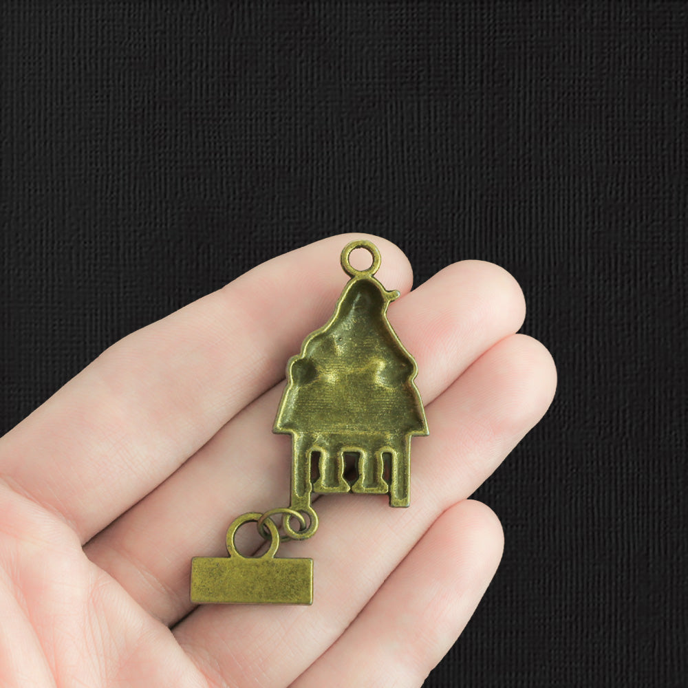 2 Santa Antique Bronze Tone Charms - BC329