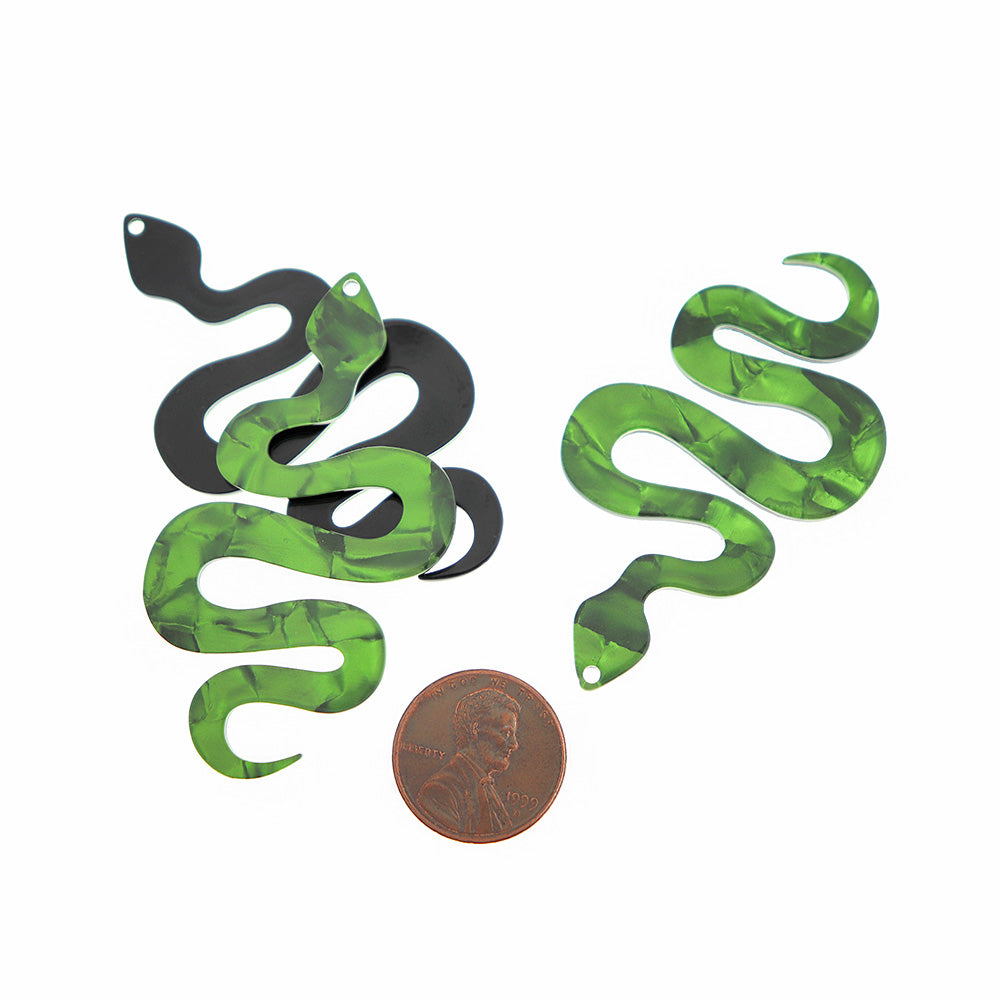 2 Snake Acrylic Charms - Choose Your Color!