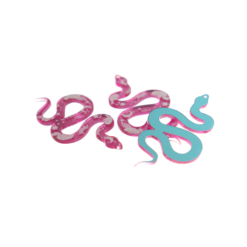 2 Snake Acrylic Charms - K690
