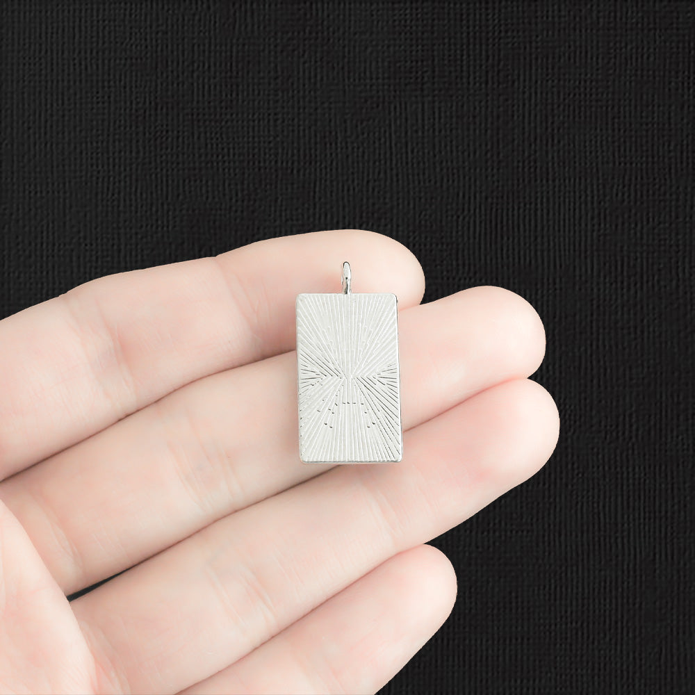 2 Sun Tarot Card Antique Silver Tone Charms - SC1618
