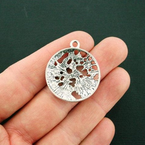 2 Sun and Moon Antique Silver Tone Charms - SC6581