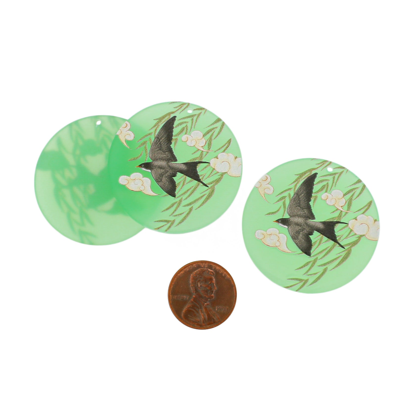 2 Charms Acrylique Hirondelle - K286