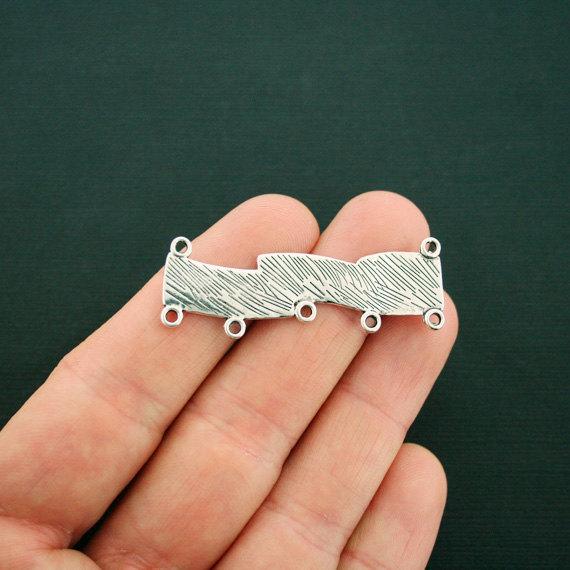 2 Tape Measure Connector Antique Silver Tone Charms - SC6547