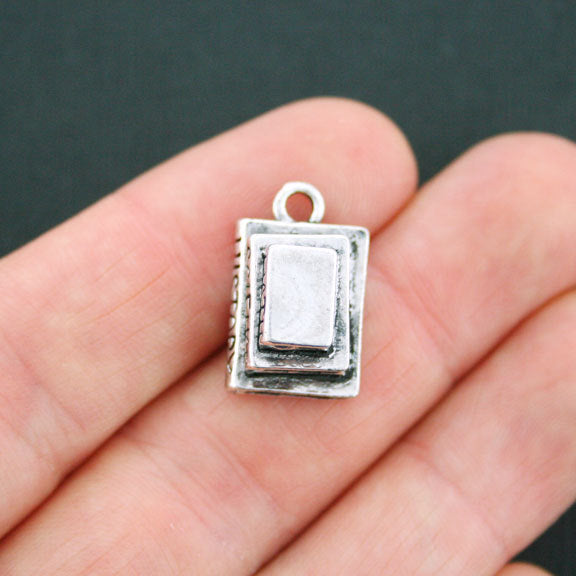 2 Textbook Antique Silver Tone Charms - SC3781