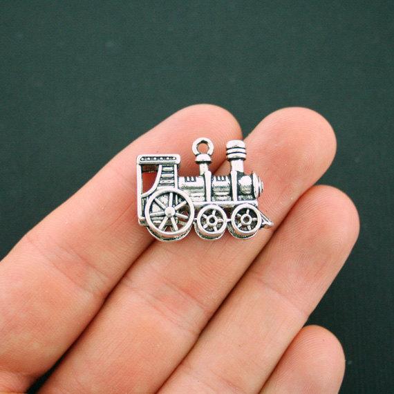 2 Train Antique Silver Tone Charms 3D - SC5715