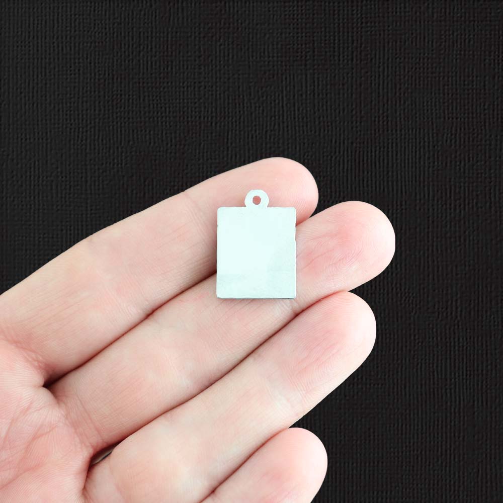 2 UK Flag Silver Tone Enamel Charms - E003