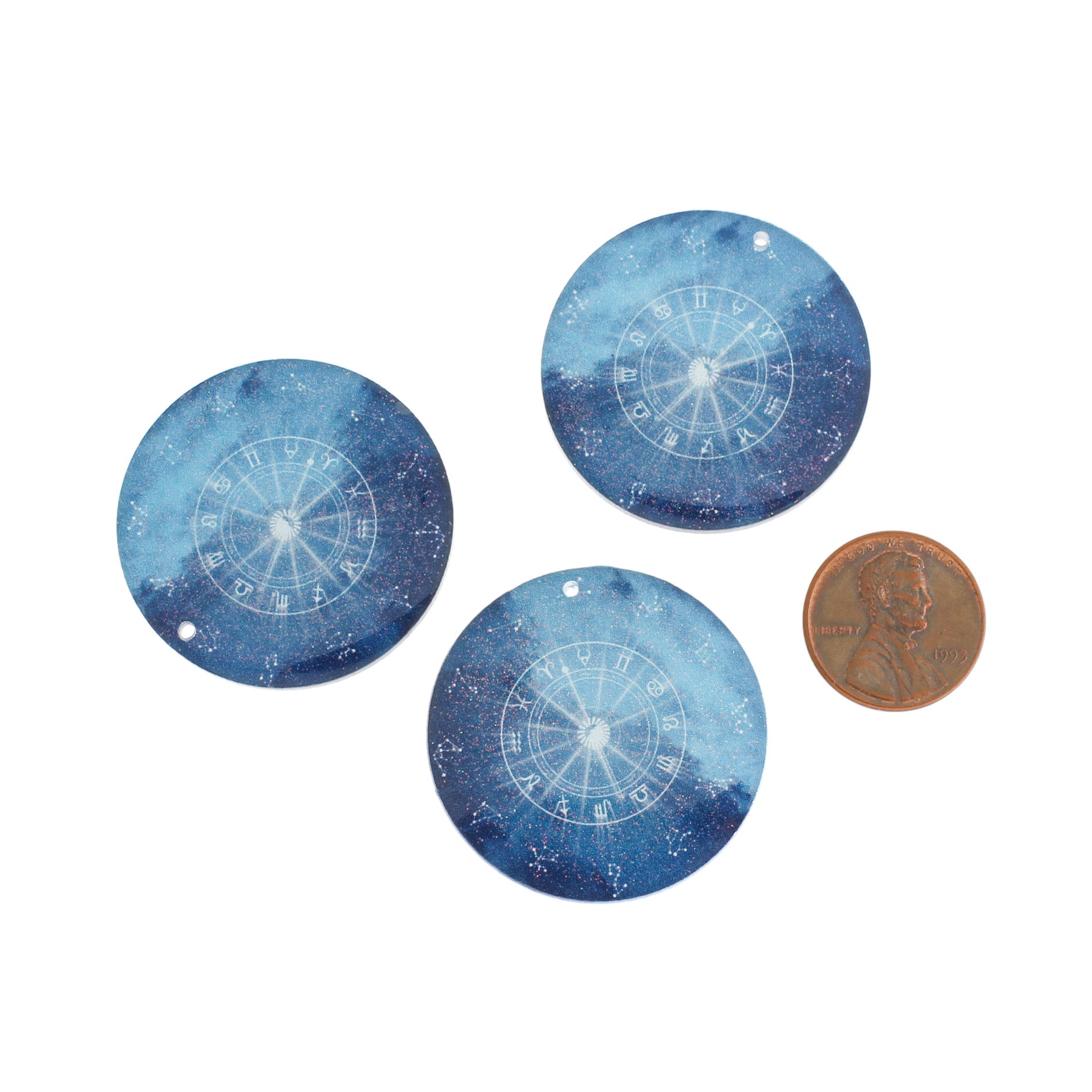 2 breloques en acrylique symboles du zodiaque - K004