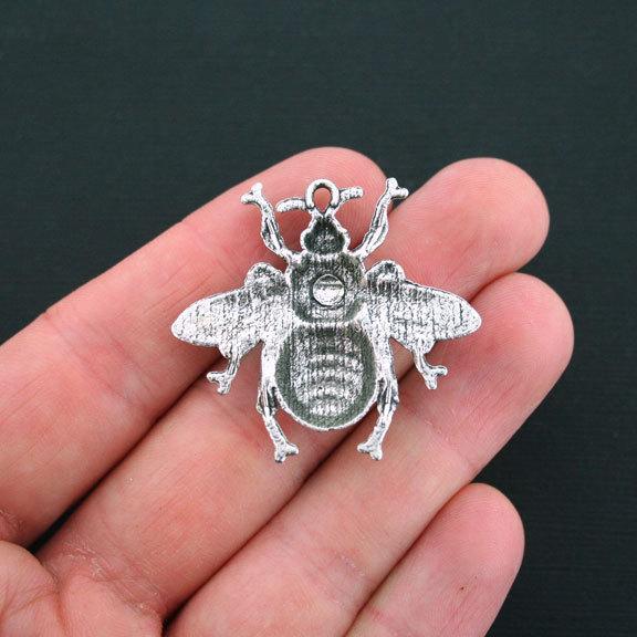 2 Bee Antique Silver Tone Charms - SC3406