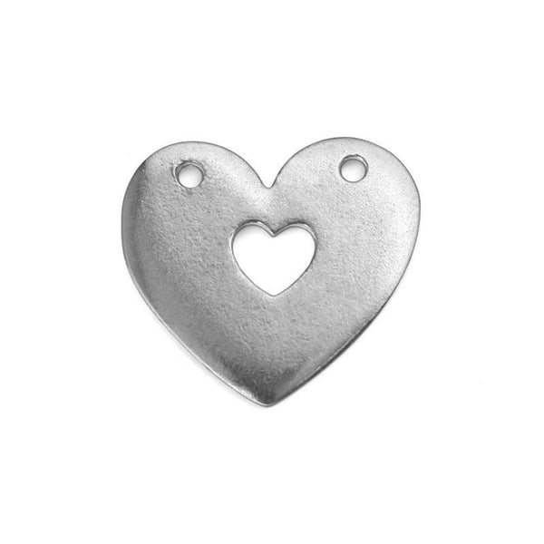 SALE Heart Stamping Blanks - ImpressArt SoftStrike Premium Pewter - 1" x 1" - 2 Tags - 40% OFF! - AA106