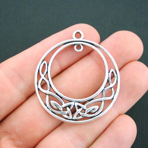 2 Celtic Circle Antique Silver Tone Charms - SC2285