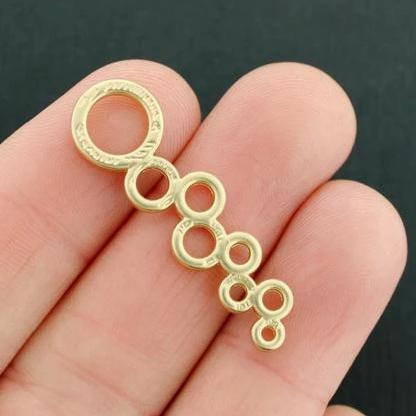 2 Circle Connector Gold Tone Charms 2 Sided - GC1360