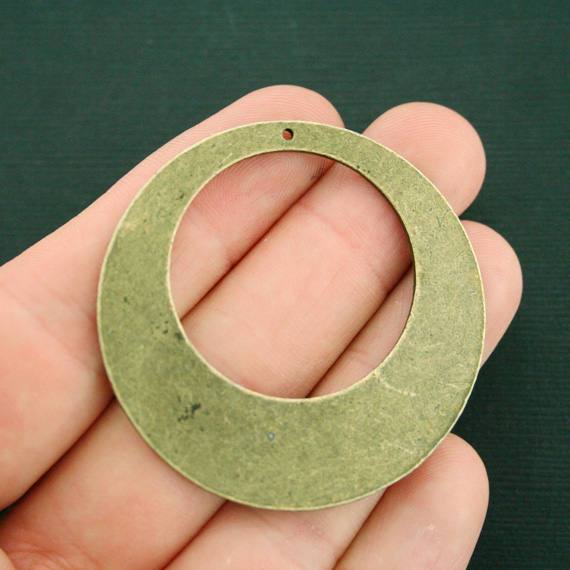 2 cercles de ton bronze antique breloques 2 faces - BC1714