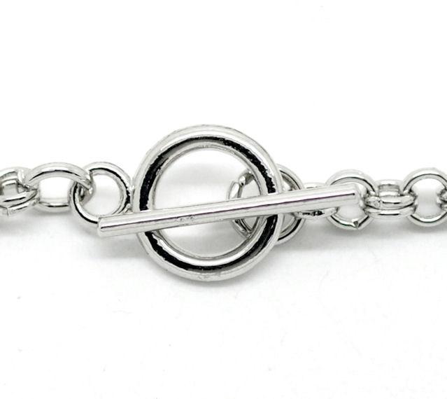 Silver Tone Cable Chain Bracelets 8.5" - 1.5mm - 2 Bracelets - N024