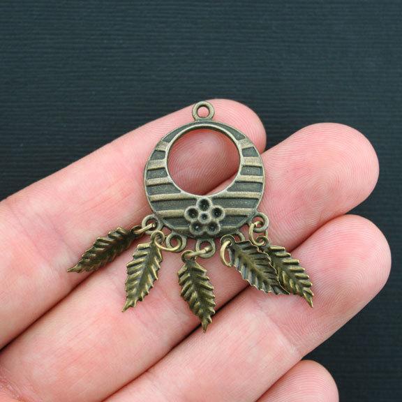 2 Dream Catcher Antique Bronze Tone Charms - BC892