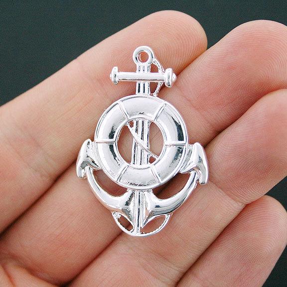 2 Anchor Silver Tone Charms - SC3828